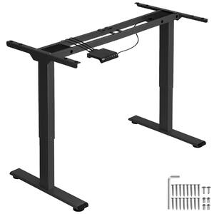 Tectake telaio per scrivania regolabile in altezza melville 110-168 x 60 x 70-119cm - nero
