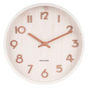 Orologio da parete bianco in legno di tiglio Piccolo, ø 22 cm Pure - Karlsson