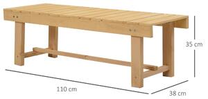 Outsunny Panchina da Esterni Impermeabile a 2 Posti in Legno di Abete, Per Giardino Terrazzo, Fino 250kg, 110x38x35cm