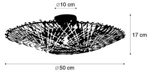 Plafoniera orientale in rattan 50 cm - Rina