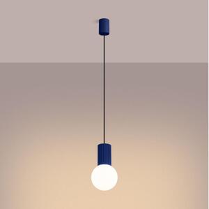 Sollux SL.1739 - Lampadario a sospensione con filo HALO 1xG9/8W/230V diametro 12 cm blu