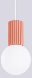 Sollux SL.1754 - Lampadario a sospensione con filo HALO 1xG9/8W/230V diametro 12 cm rosa