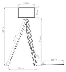Sollux SL.1907 - Lampada da terra NATT 1xE27/15W/230V rossa