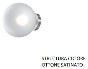 Applique ottone sat. 1 luce vetro bianco fog 1184os-a-bf