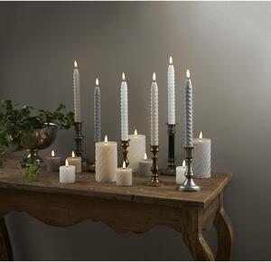Set di 2 candele LED in cera grigia, altezza 7,5 cm Flamme Swirl - Star Trading