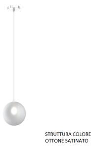 Sospensione ottone sat. 1 luce vetro bianco fog 1184os-s1-bf