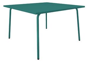 Tavolo da giardino quadrato L.120 cm in metallo - Blu anatra - MIRMANDE di MYLIA