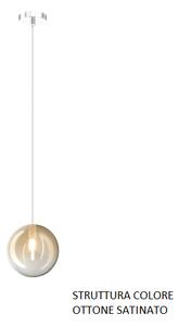 Sospensione ottone sat. 1 luce vetro ambra 1184os-s1-am