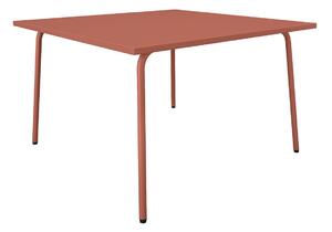 Tavolo da giardino quadrato L.120 cm in metallo - Terracotta - MIRMANDE di MYLIA