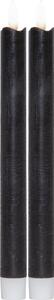 Set di 2 candele di cera LED nere, altezza 25 cm Flamme - Star Trading