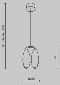 Maytoni MOD282PL-L8G3K - Lampadario LED a sospensione con filo SPLASH LED/7W/230V 3000K oro