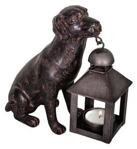 Lanterna in poliresina (altezza 19 cm) Dog - Antic Line