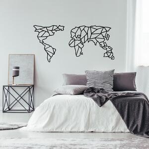 Decorazione da parete in metallo nero Mappa, 120 x 58 cm Geometric World - Wallity