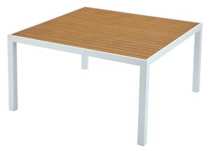 Tavolo da pranzo da giardino quadrato in Alluminio L.140 cm Naturale chiaro e Bianco - MACILA di MYLIA