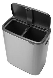 Bidone in acciaio touch per raccolta differenziata in argento opaco 60 l Bo Touch Bin - Brabantia