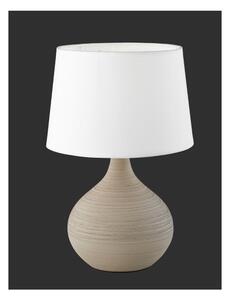 Lampada da tavolo bianco-marrone in ceramica e tessuto, altezza 29 cm Martin - Trio