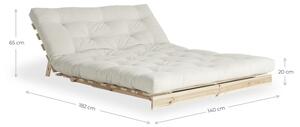 Divano letto in lino beige 140 cm Roots - Karup Design
