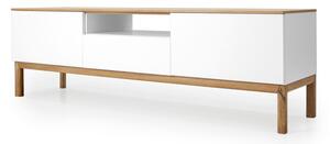 Tavolo TV bianco con piano e gambe in rovere, larghezza 179 cm Patch - Tenzo
