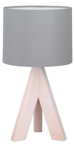 Lampada da tavolo grigia in legno naturale e tessuto, altezza 31 cm Ging - Trio