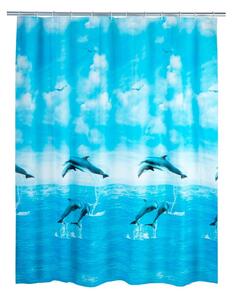 Tenda da doccia blu , 180 x 200 cm Dolphin - Wenko
