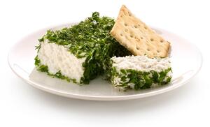 Ciotola in silicone bianca e verde per la preparazione del formaggio fatto in casa - Lékué
