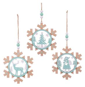 Decorazioni natalizie appese in set da 3 Snowflake - Casa Selección