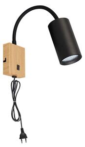 Brilagi - Lampada da parete flessibile SELE 1xGU10/30W/230V nero/decoro rovere