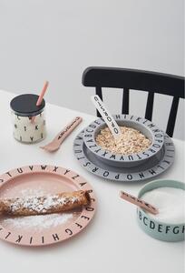 Piatto fondo per bambini, grigio, ø 15,5 cm Eat & Learn - Design Letters