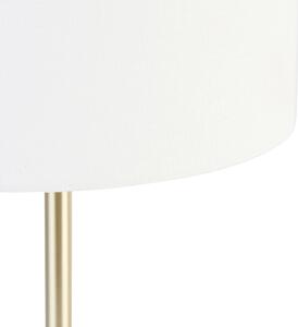 Lampada da tavolo classica ottone con paralume bianco 35 cm - Simplo