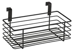 Cestino nero in metallo da appendere alla porta della cucina Slim, 24 x 15 cm - Wenko