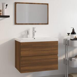 vidaXL Mobiletto da Bagno Marrone e Nero 38x33,5x58 cm Legno di Mango