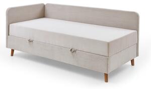 Letto singolo imbottito beige con contenitore 90x200 cm Cabana - Meise Möbel