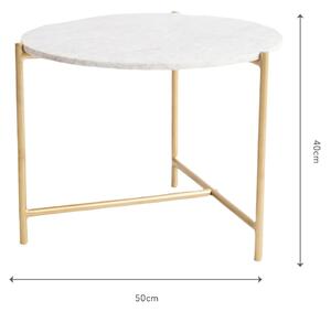 Tavolino rotondo in marmo bianco ø 50 cm Morgans - Really Nice Things