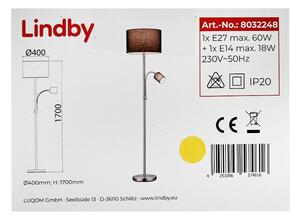 Lindby - Lampada da terra JAILEEN 1xE27/60W/230V + 1xE14/18W/230V