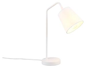 Lampada da tavolo bianca con paralume in tessuto (altezza 45 cm) Buddy - Trio