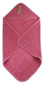Asciugamano per neonati in cotone rosa scuro con cappuccio 75x75 cm - Tiseco Home Studio