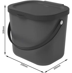 Contenitore per rifiuti compostabili grigio scuro 6 l Albula - Rotho