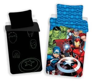 Biancheria da letto singola in cotone per bambini con effetto luminoso 140x200 cm Avengers - Jerry Fabrics