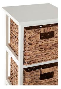 Scaffale da bagno in legno massiccio di pavlovnia in colore bianco e naturale 32x100 cm Padstow - Premier Housewares
