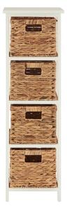 Scaffale da bagno in legno massiccio di pavlovnia in colore bianco e naturale 32x100 cm Padstow - Premier Housewares
