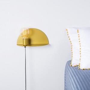 Lampada da parete con mensola in oro, lunghezza 15 cm Shelfie - Homemania Decor