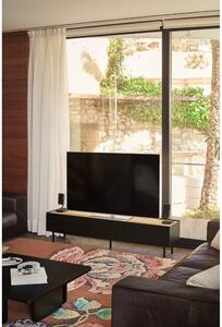 Tavolo TV in rovere nero e naturale 180x45 cm Arista - Teulat