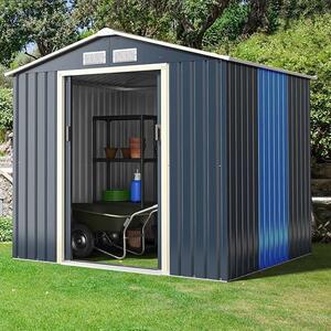 Costway Kit di estensione abbinato per capanno degli attrezzi da giardino, Estensione per casetta organizer 213x64x195cm