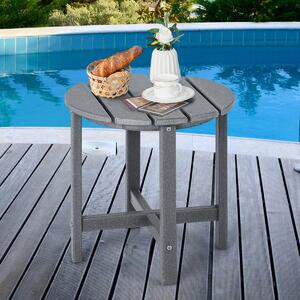Costway Tavolino rotondo da esterno per patio portico, Tavolo adirondack in HDPE resistente alle intemperie Grigio