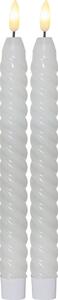 Set di 2 candele LED di cera bianca, altezza 25 cm Flamme Swirl Antique - Star Trading