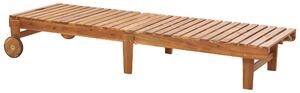 Lettino da giardino in legno di acacia con schienale reclinabile pieghevole giardino terrazzo pieghevole Beliani