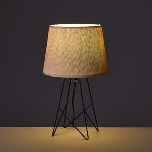 Lampada da tavolo nera e crema con paralume in tessuto (altezza 38,5 cm) - Casa Selección