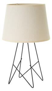 Lampada da tavolo nera e crema con paralume in tessuto (altezza 38,5 cm) - Casa Selección