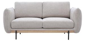 Divano design 2 posti in tessuto chenille beige e metallo nero TODD