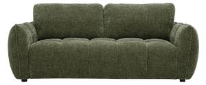 Divano design a 3 posti in tessuto effetto velluto testurizzato verde kaki WONDER